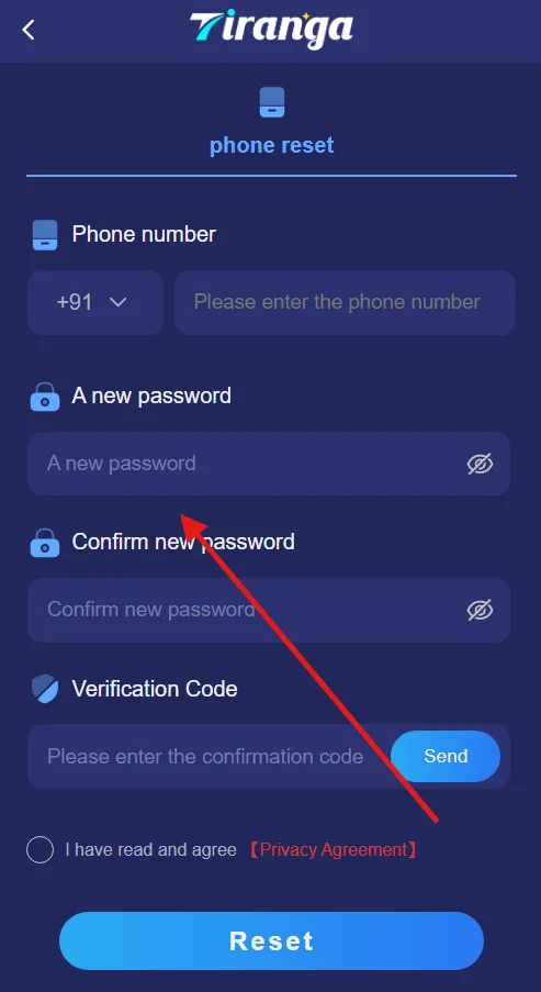 create a new password